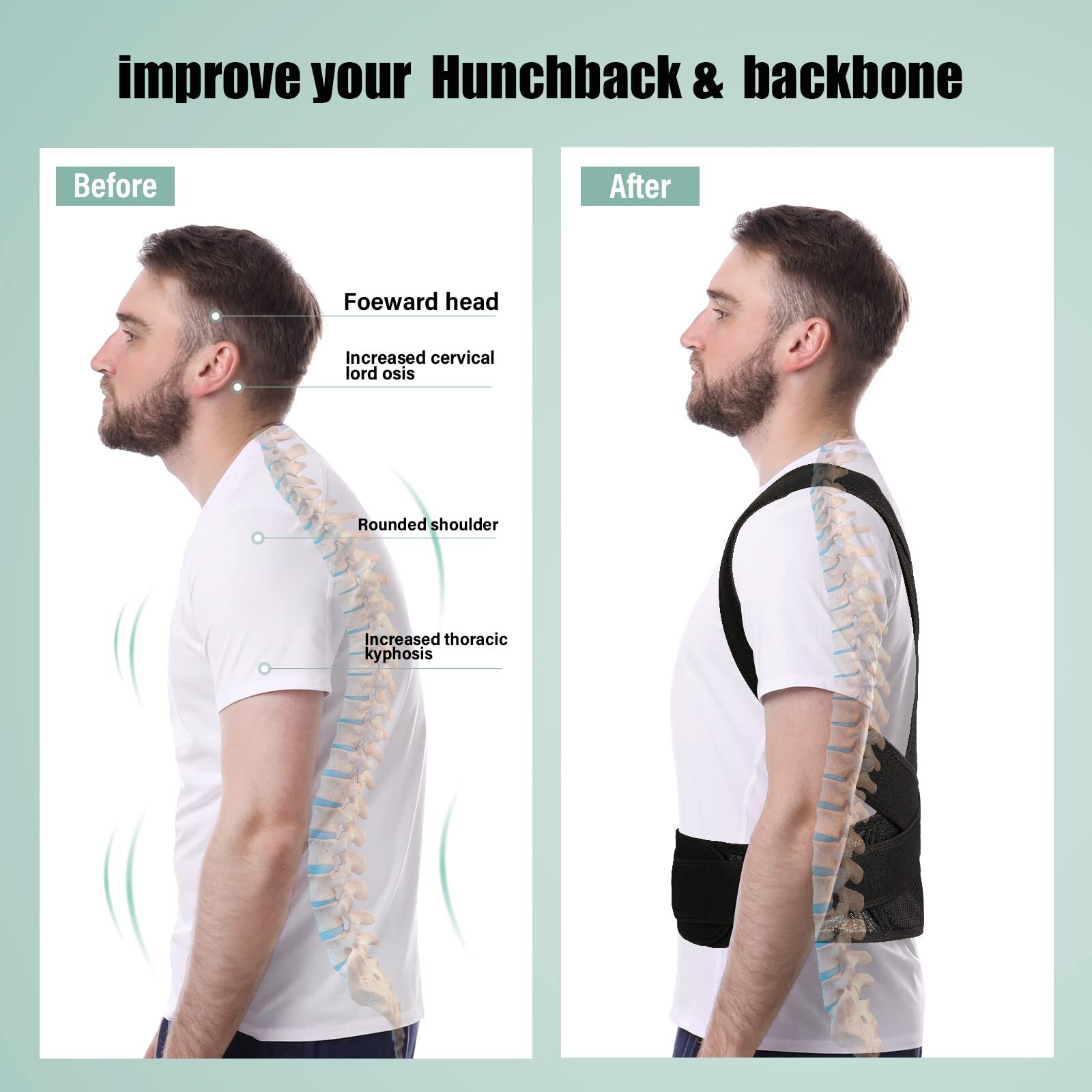 Back Brace Posture Corrector for Unisex,Shoulder Straightener Back Pain Relief