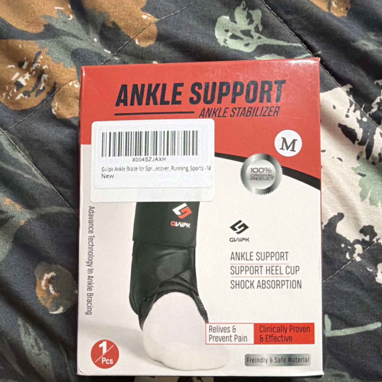 GVIPK Ankle Brace Medium Black Stabilization Support Shock Absorption