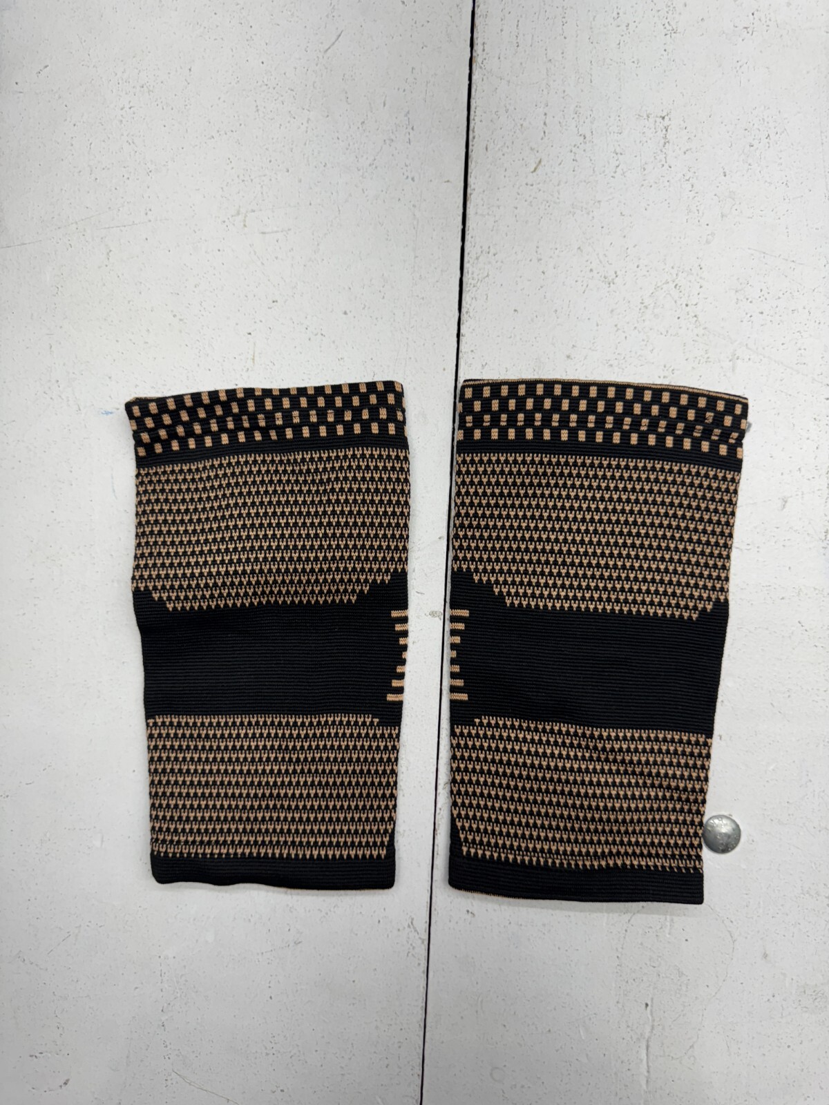 2 Pack Copper Black Compression Knee Sleeves Adults One Size