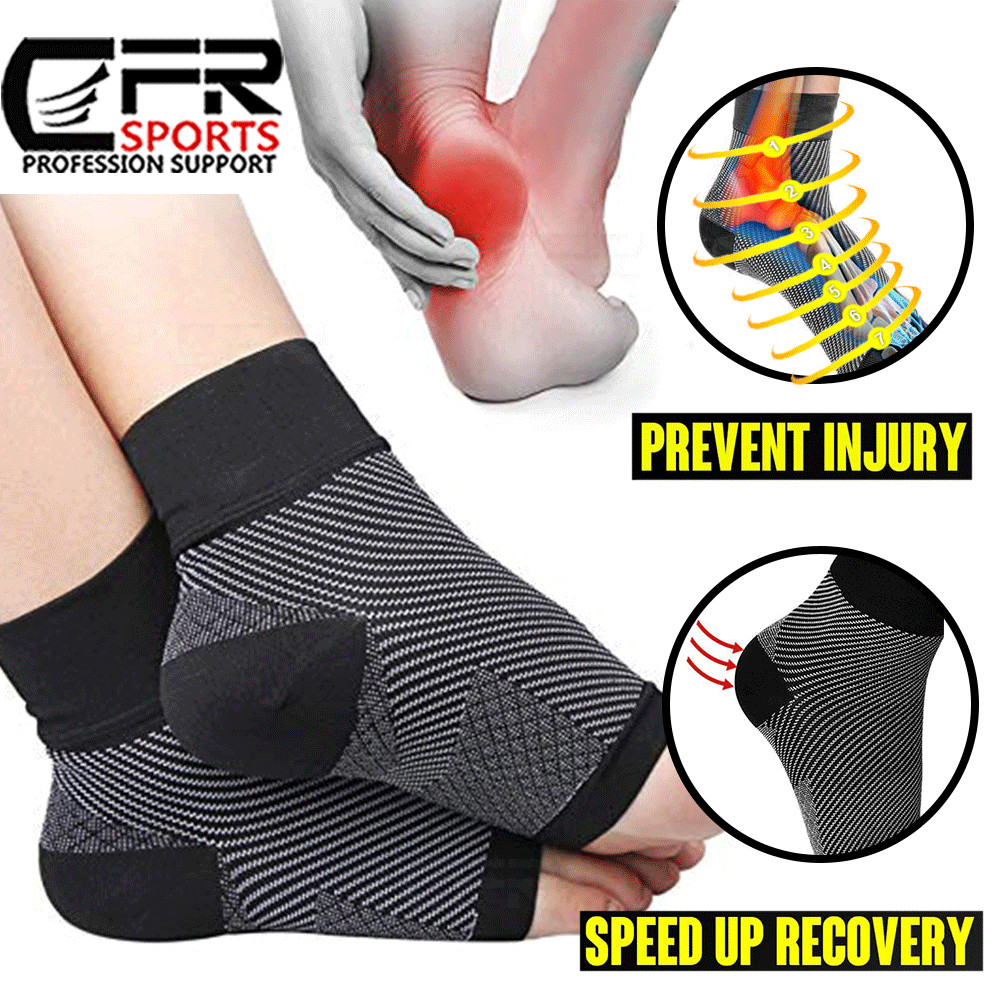 Copper Sleeve Compression Socks Plantar Fasciitis Foot Arch Ankle Support Brace