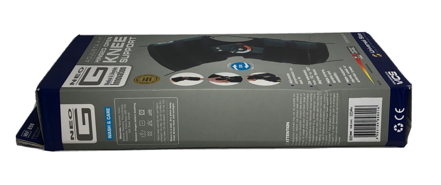 Neo G Hinged Knee Brace Adjusta-Fit Open Knee Support Fits R or L Knee 1-Size