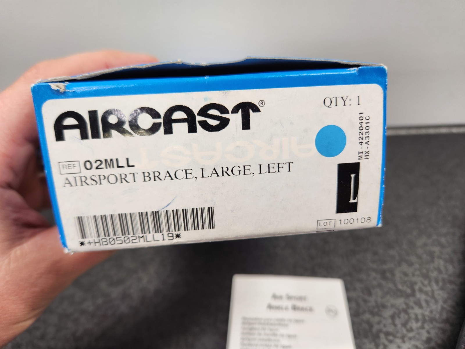 Aircast AirSport Left Ankle Support Brace Large, Black Ankle Sprain ~ Brand New
