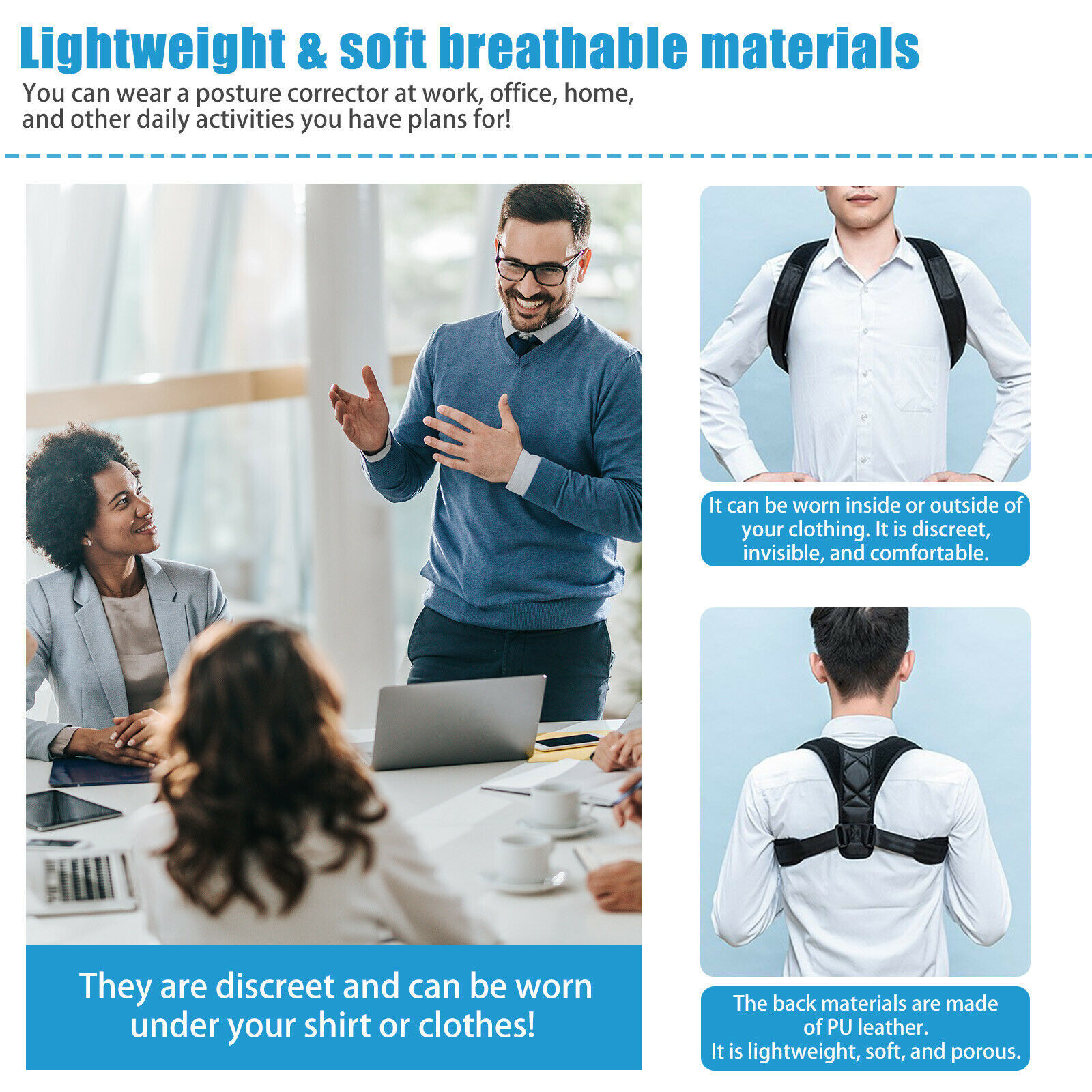 Posture Corrector Upper Support Brace (Adjustable to All Body Sizes) FREE SHIP