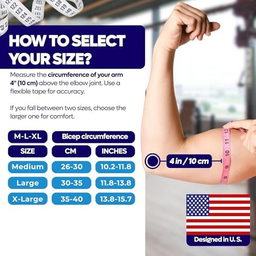 2 Pack Elbow Compression Sleeves for Pain Relief – Tennis, Golf, Weightlifting S