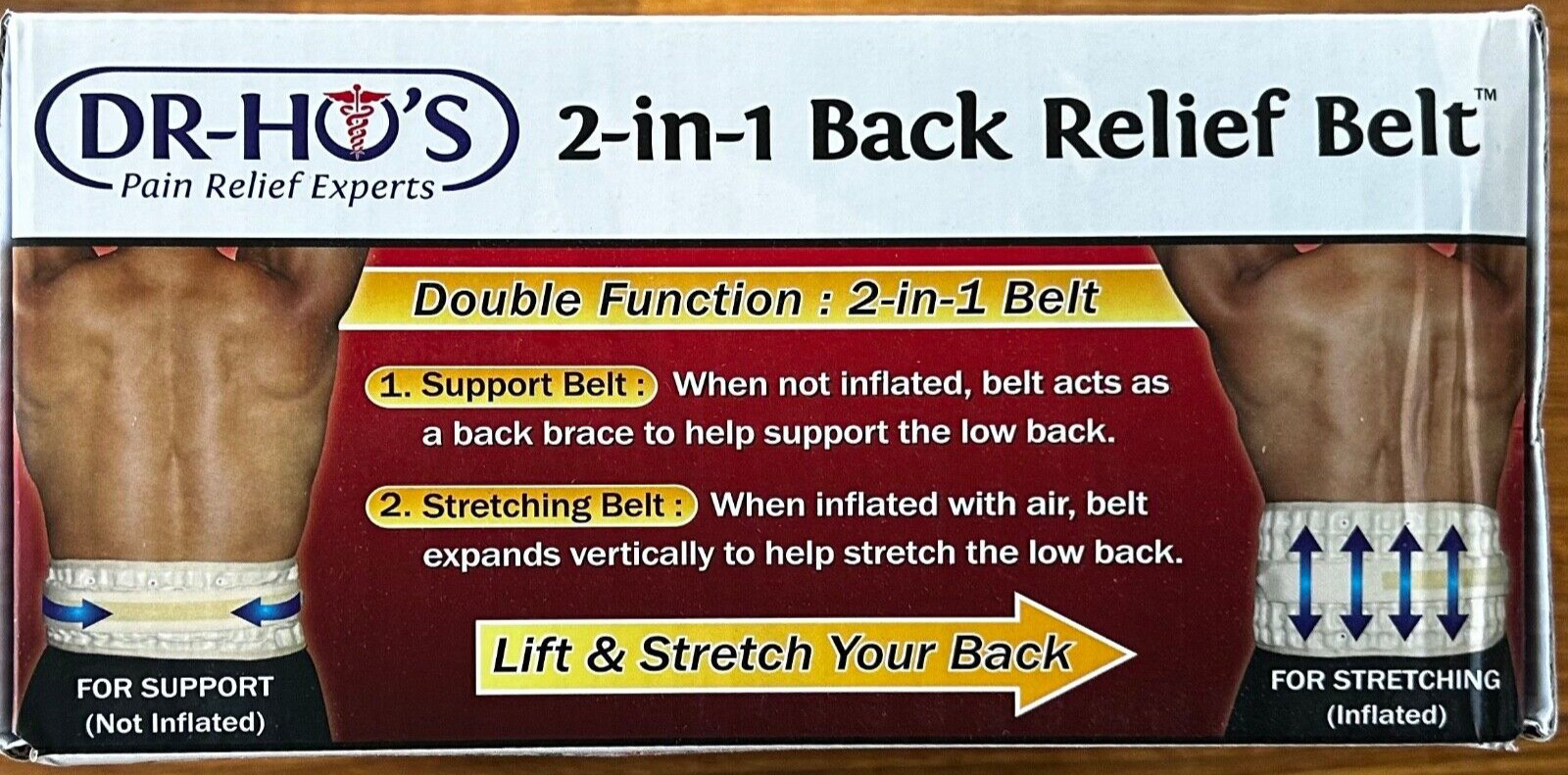 DR-HO’S 2-in-1 Decompression Belt Lower Back Pain Relief Size A/B & Air Traction