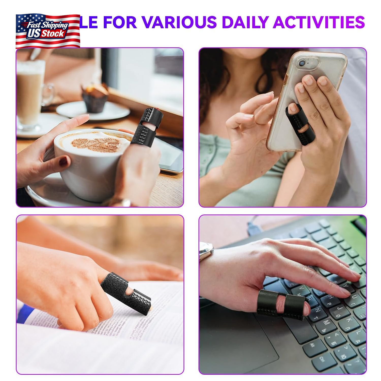 2 PCS Small Finger Splint, Adjustable Trigger Finger Splint, Straightener for Br