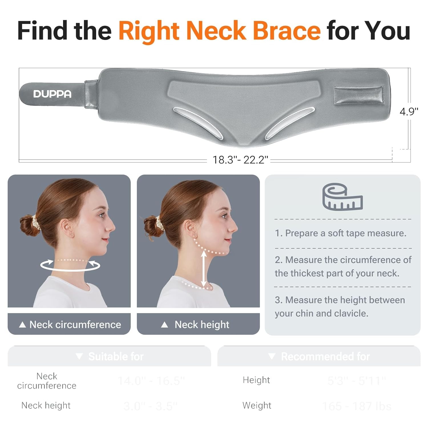Pink Ergonomic Neck Brace V-Shaped Cervical Collar for Pain Relief & Support M