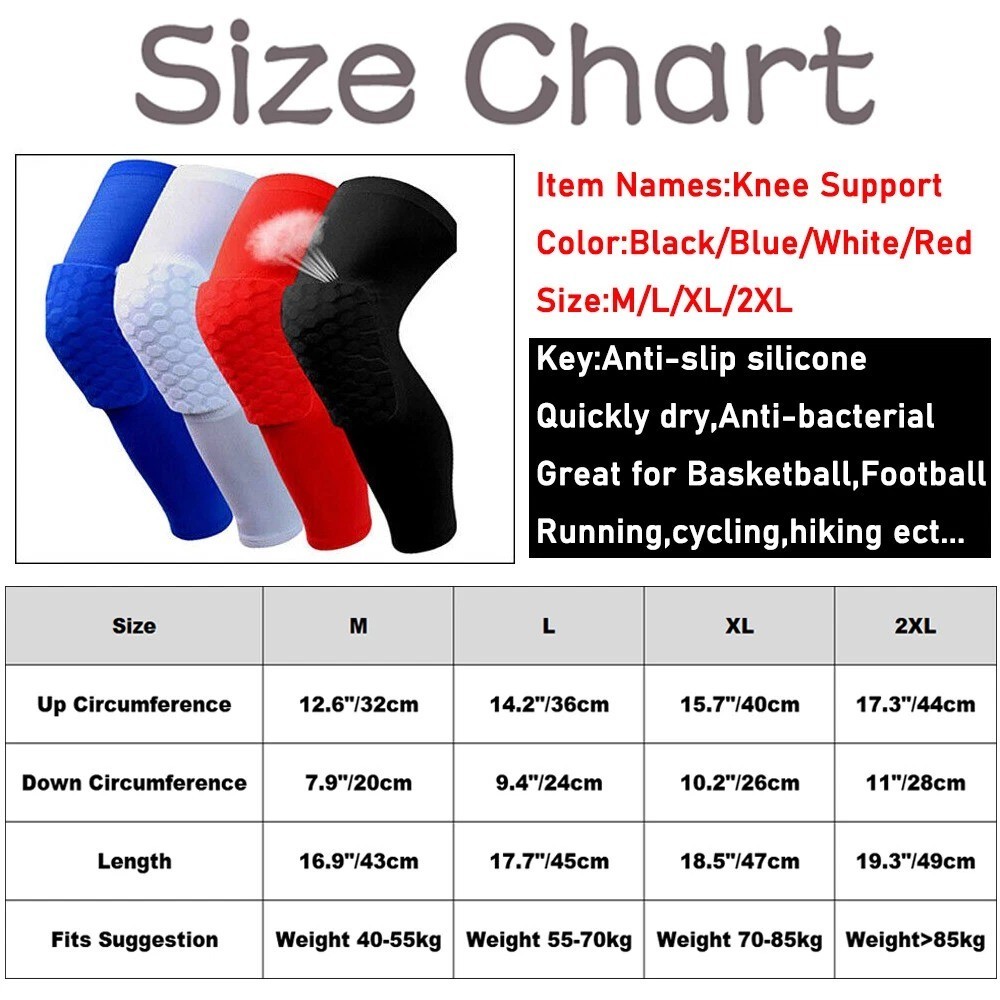 Basketball Knee Pads Protector Compression Sleeve Honeycomb Foam Brace Fitness