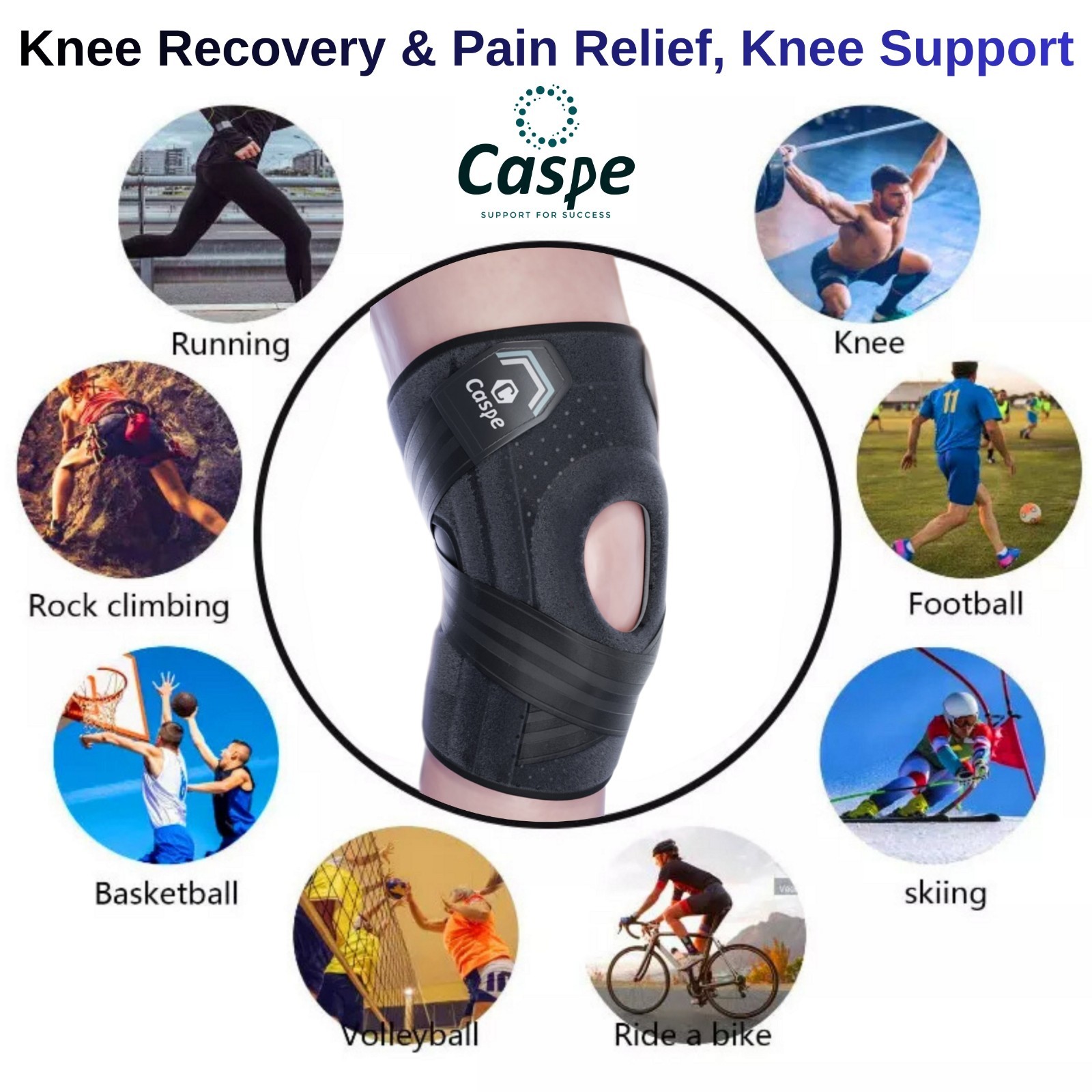 Knee Joint Brace Adjustable Compression Support for Sport Joint Pain Arthritis