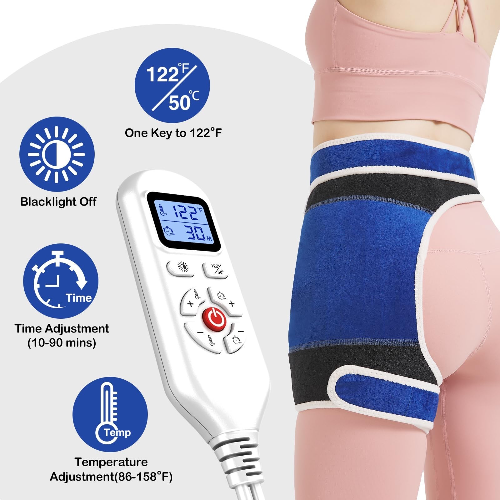 Hip Heating Pad for Hip Pain Relief,Hip Support Brace for Sciatica Pain Relie…