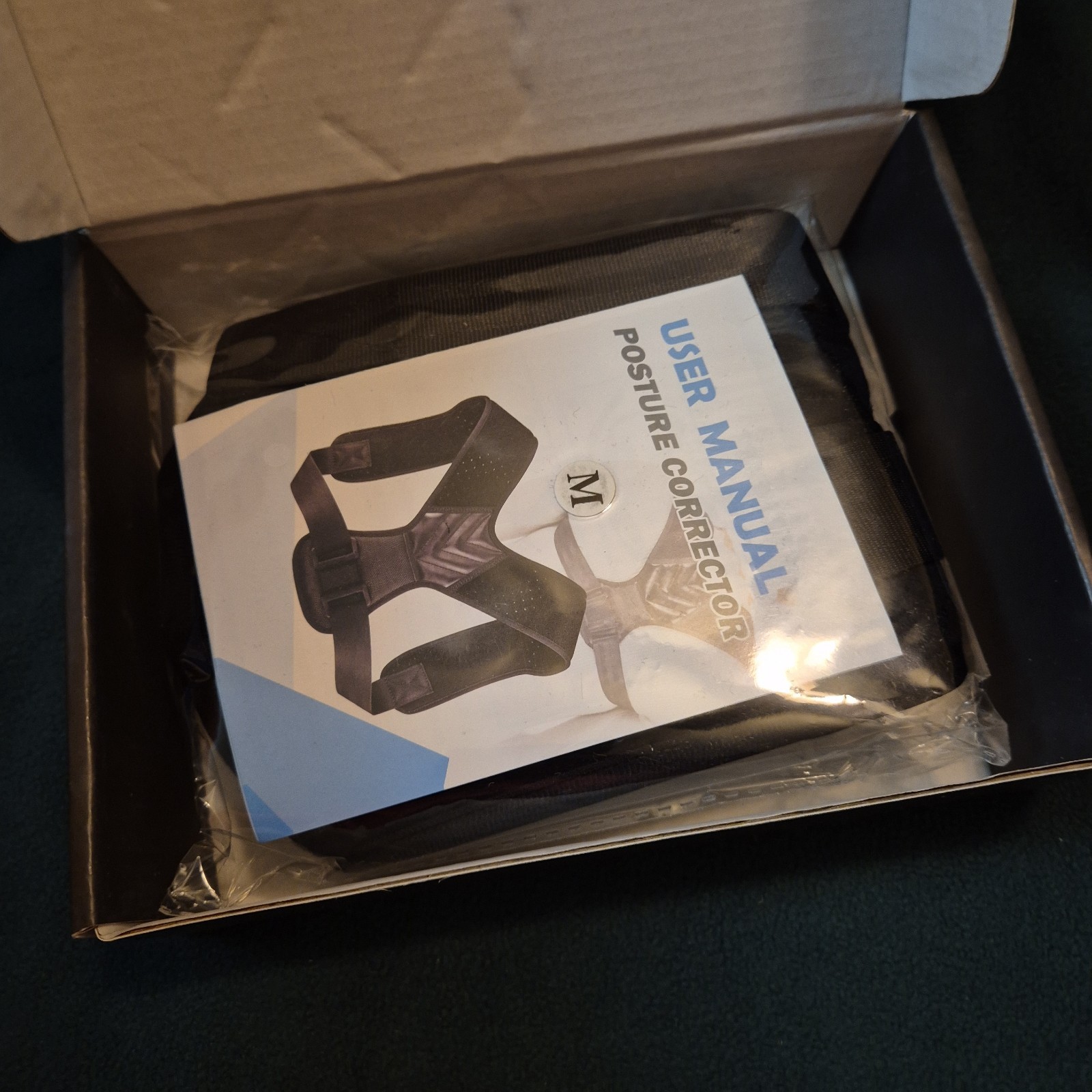 Abismat Posture Corrector Brace Black Green New In Box Medium