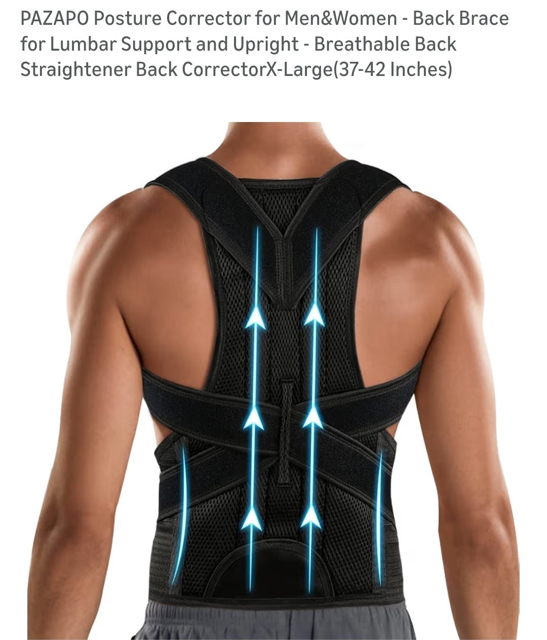 PAZAPO Posture Corrector/Lumbar Support for Men and Women-XL-NEW OUT OF ORIG PKG