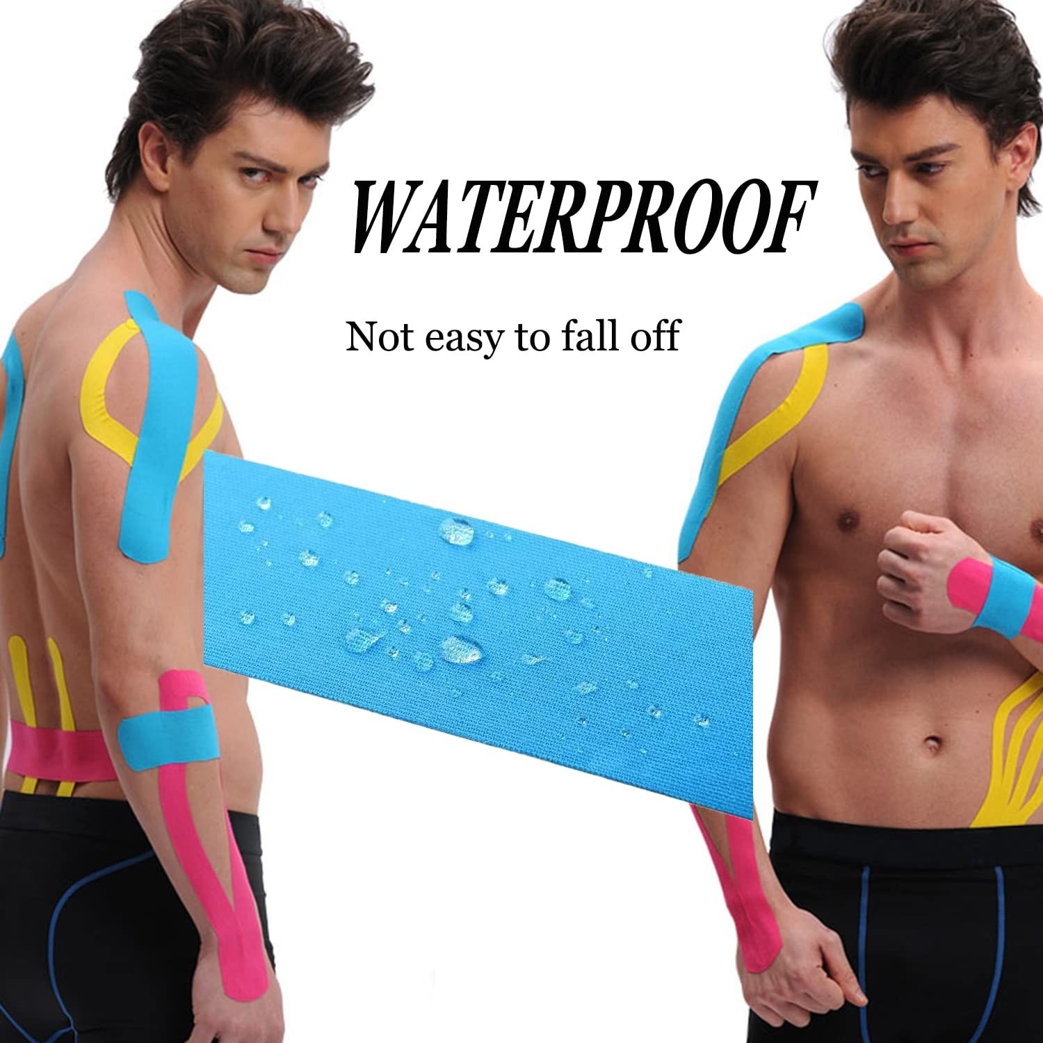 Precut Kinesiology Tape Strips – 3 Rolls (60 Strips) Waterproof, Breathable, Lat
