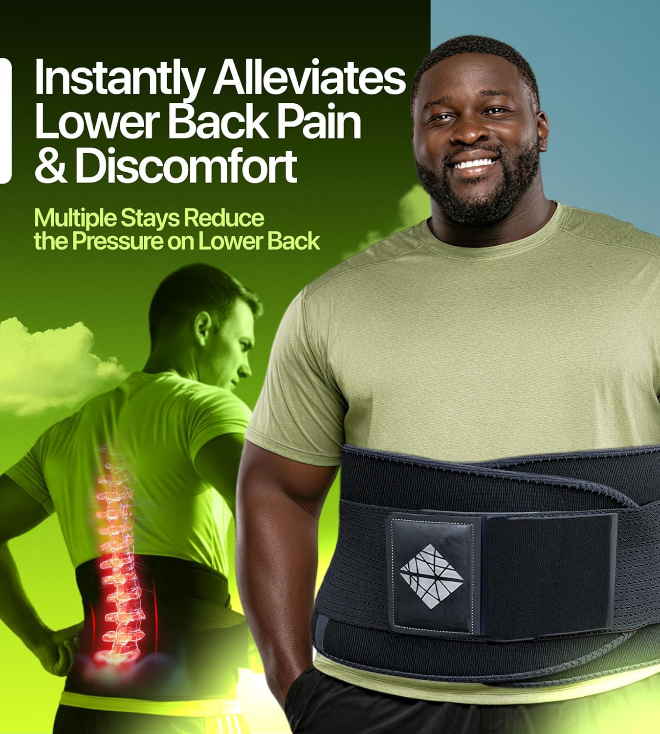 Plus Size Back Brace 5XL – Adjustable Lumbar Support Belt for Women & Big Men |