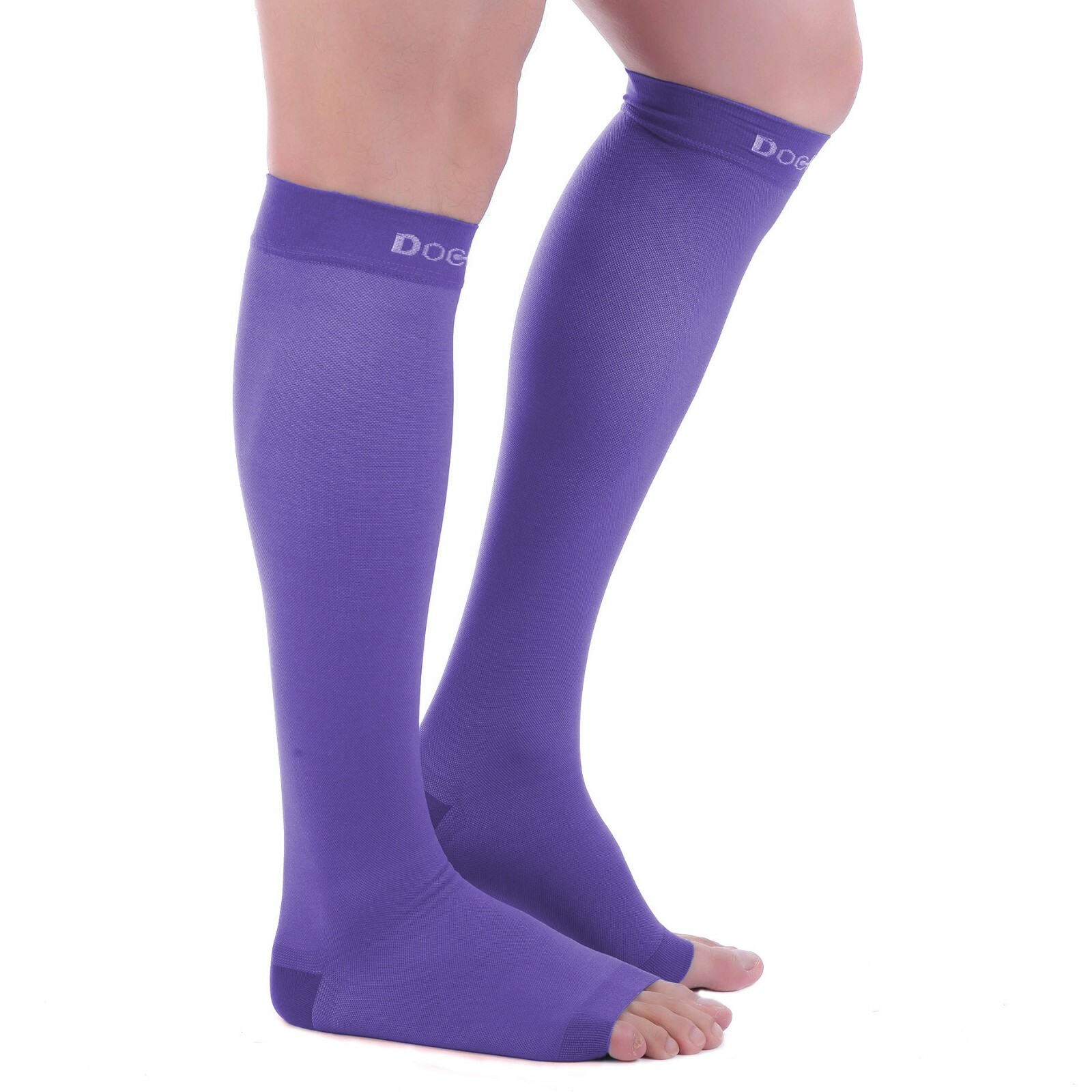 Doc Miller Open Toe Socks Compression Stockings 20-30mmHg Sleeves, Varicose Pain