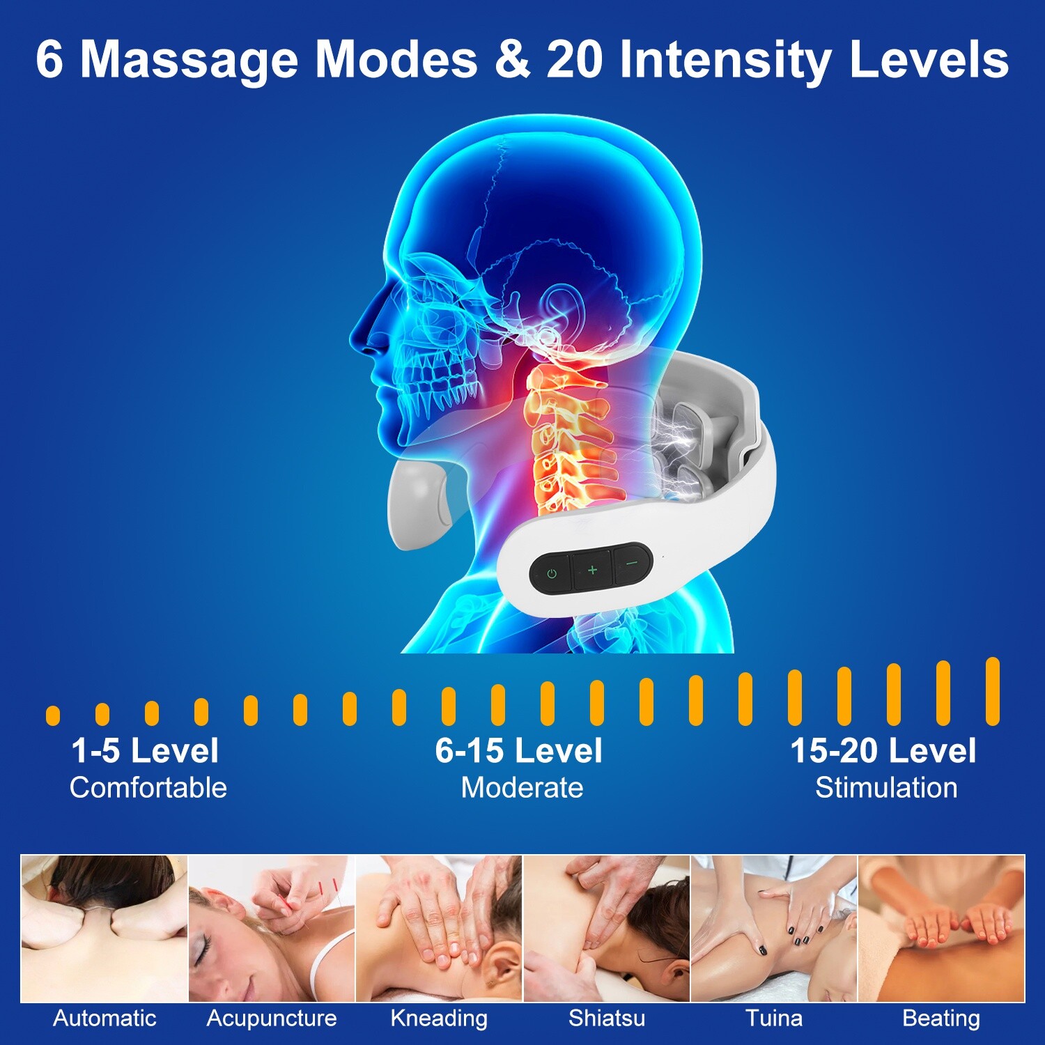 Neck Massager with Remote Electric Heated Massager for Neck Shoulder