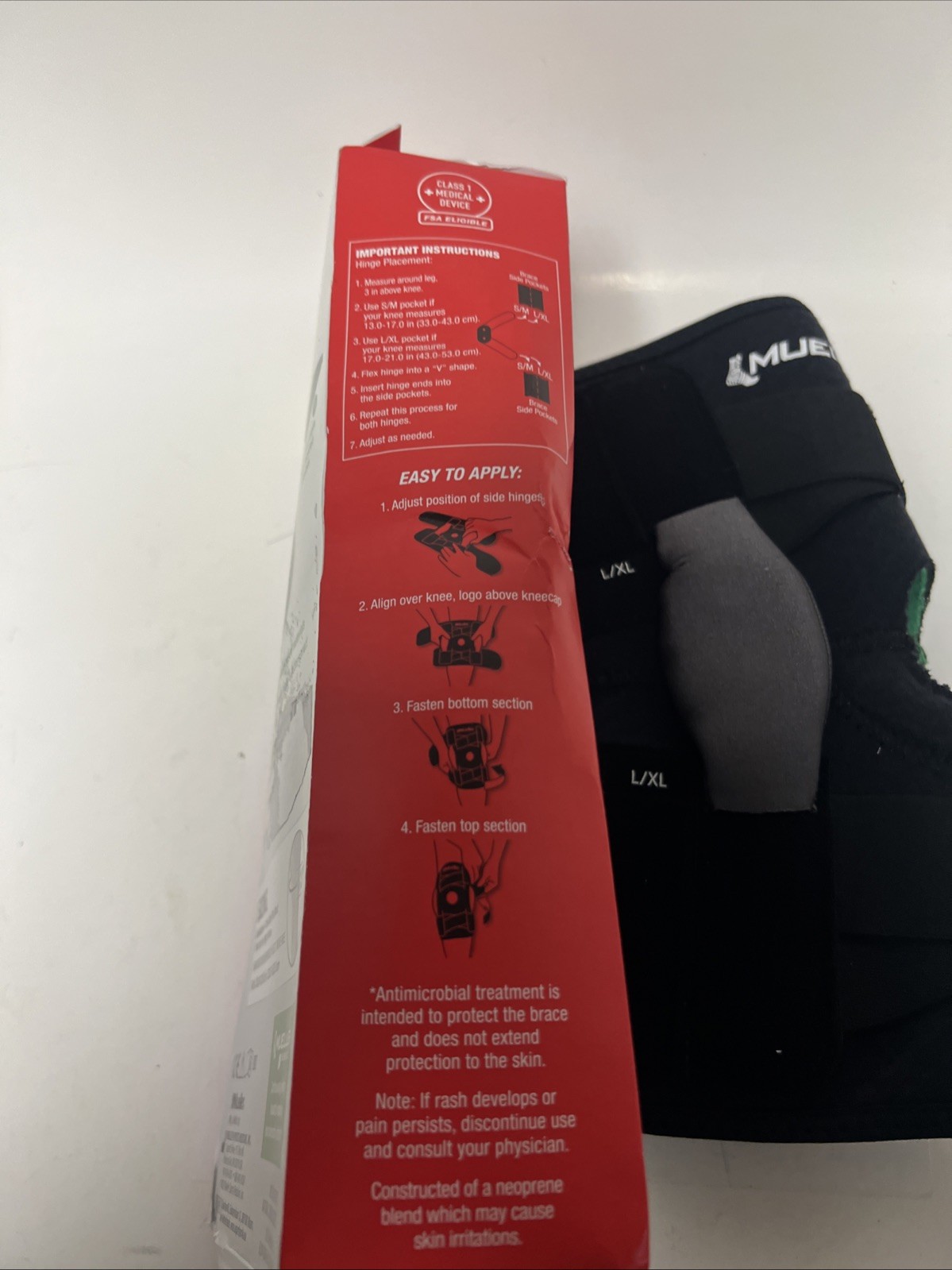 Mueller Adjustable Hinged Knee Brace L/XL Support Wrap Neoprene Left/Right