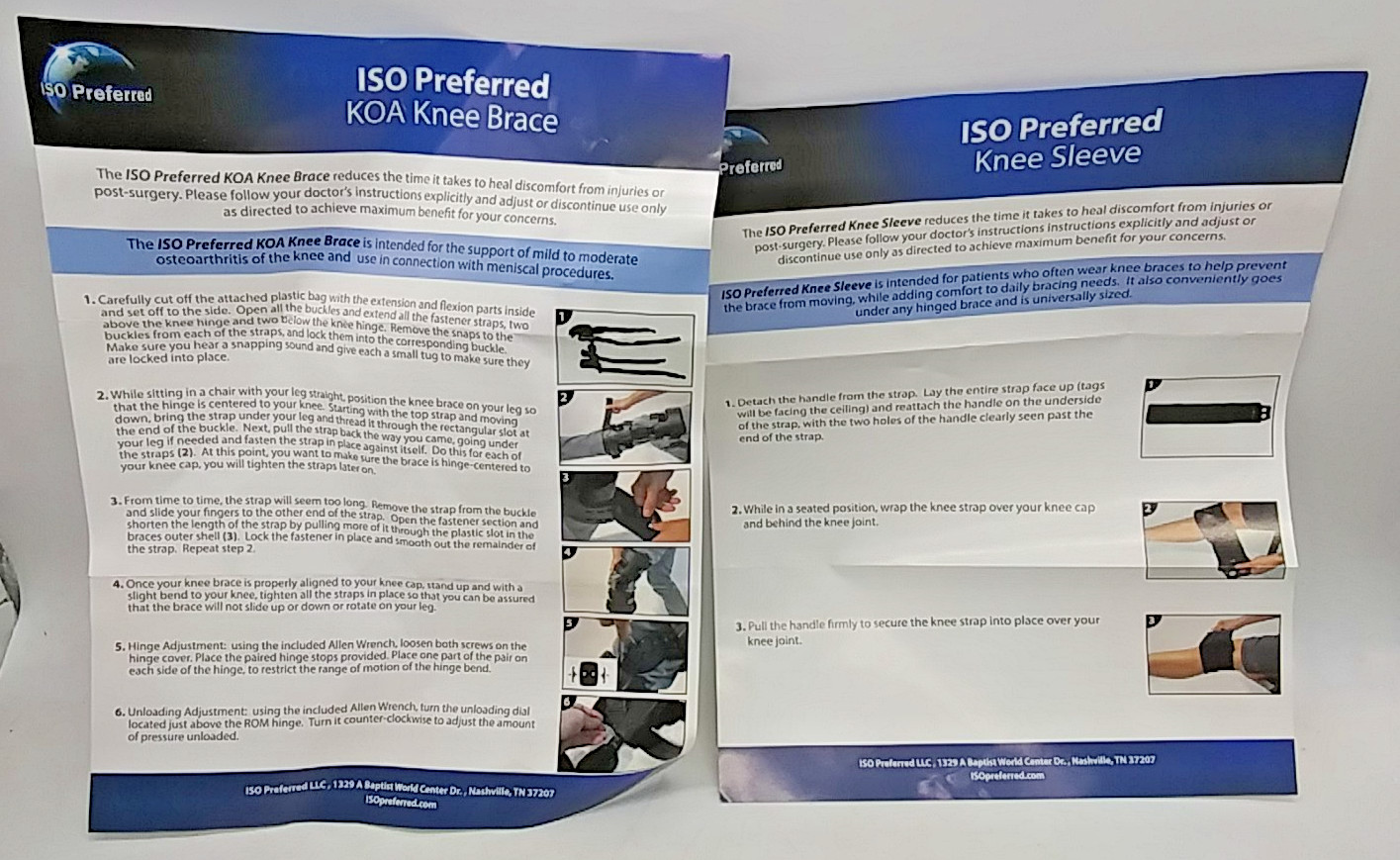 ISO Preferred KOA Hinged Knee Brace KN207SR Size UNI/Right w/Sleeve KN208 New