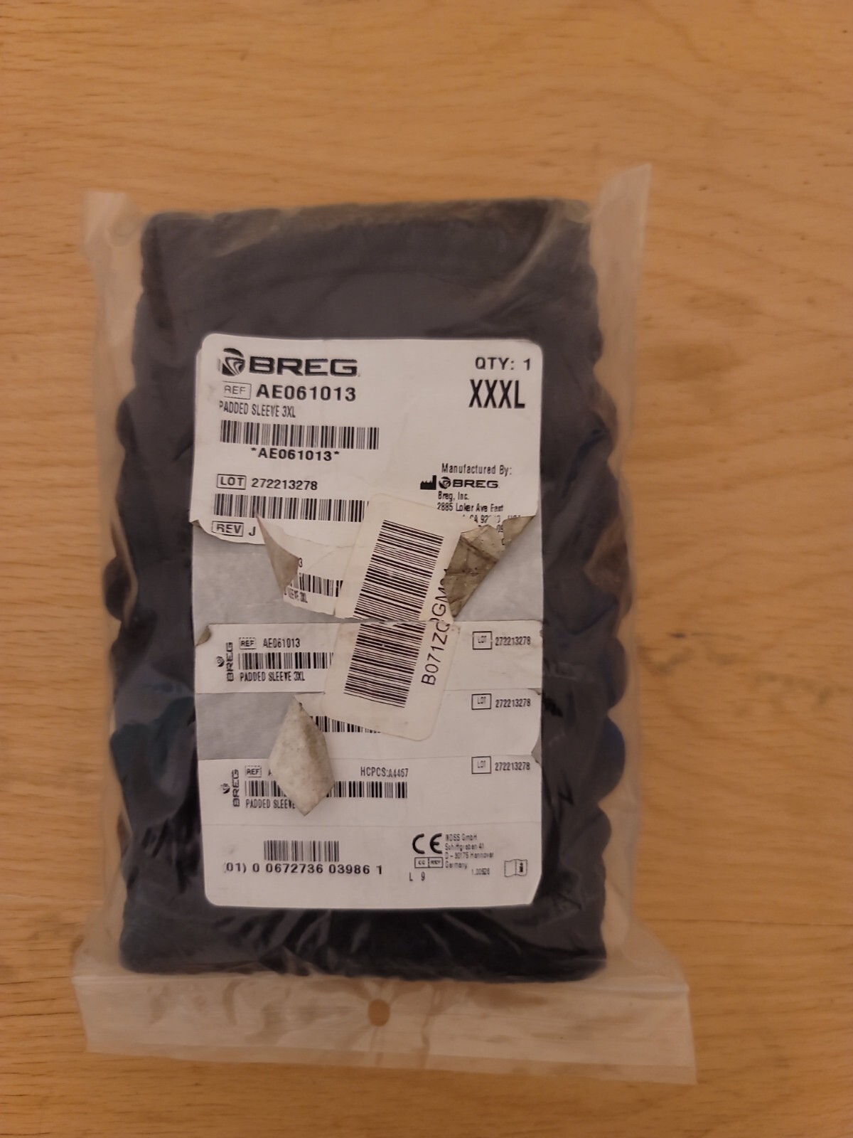 Breg Knee Padded Sleeve AE061013 size 3XL xxxl new in package