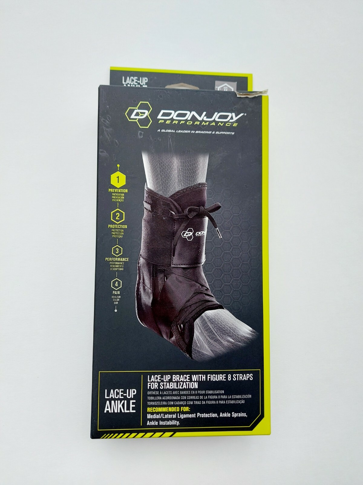DonJoy Performance Lace-Up Ankle, Figure-8 Straps Ankle Brace, Large