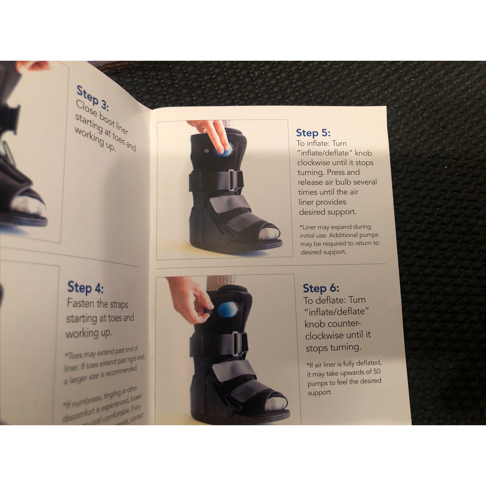 UNITED ORTHO Short Air Cam Walker Fracture Boot Black Medium MD *READ