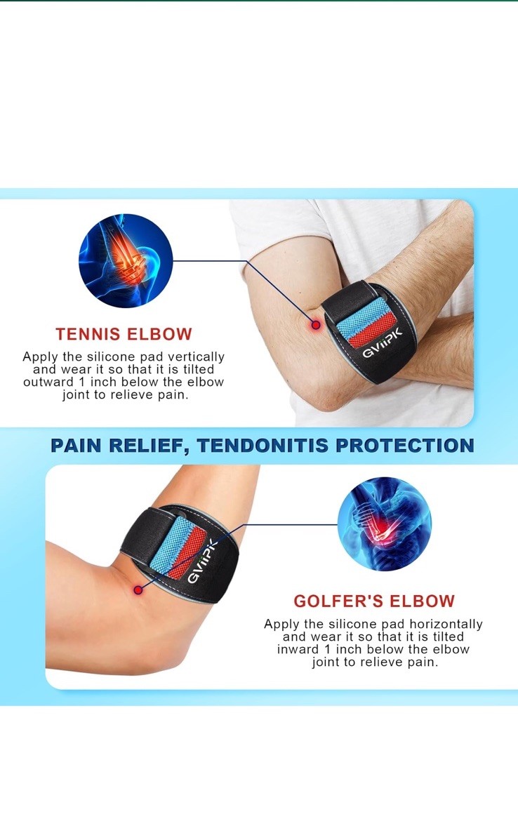 Tennis Golfers Elbow Brace Support Strap Tendonitis Band Pain Relief Support