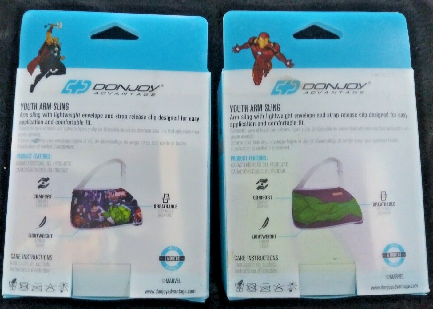Marvel 2x The HULK &AVENGERS Adjustable Arm Sling with Release Clip Shoulder New