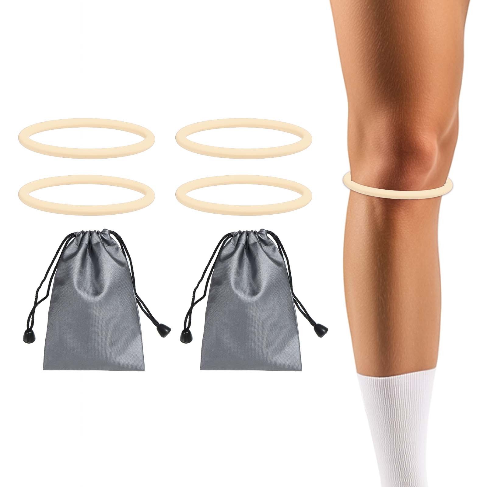 Patella Band Silicone Knee Band with Storage Bag – (2 Set, Beige)