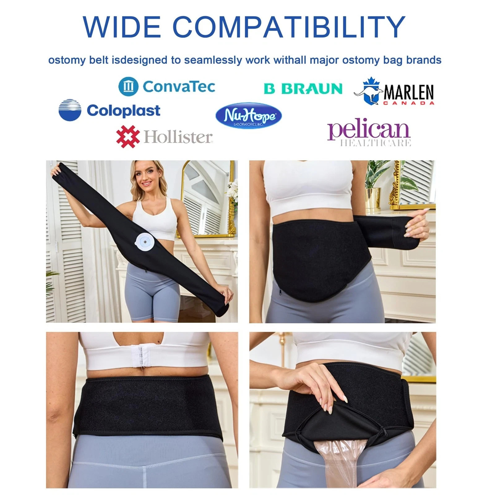 Ostomy Belt Adjustable 15”-48” Stealth Ostomy Bag Cover for Men Women | Swim…