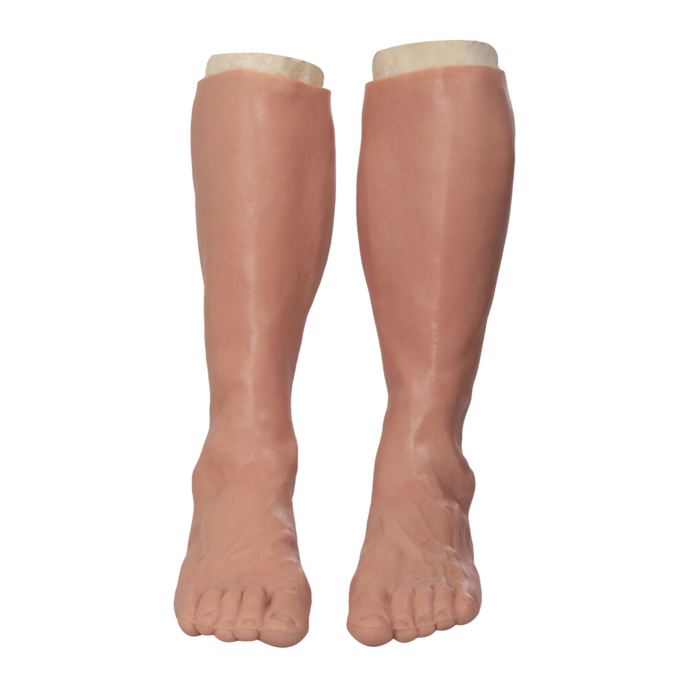 Highly Simulated Skin Artificial Silicone Prosthesis Foot Sleeve Leg Cover Scars