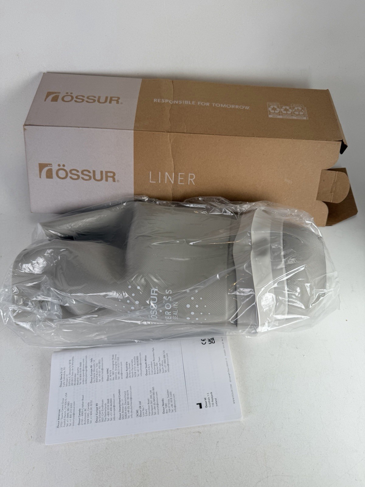 New Ossur Iceross 3mm 34cm Prosthetic Transfemoral Seal-in Suction Liner