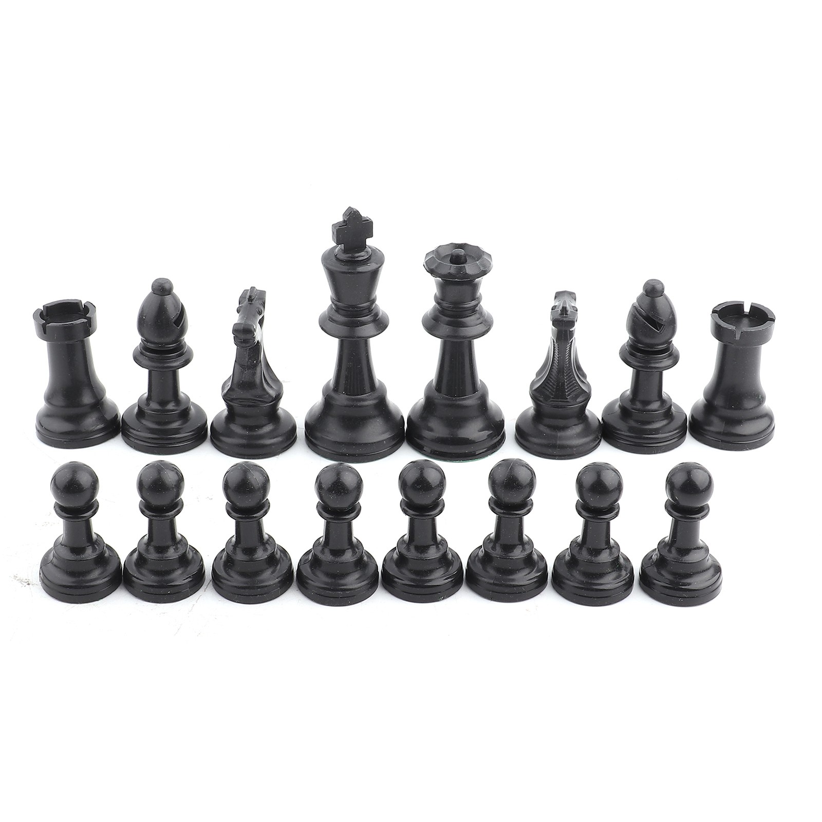 Plastic Chessmen Set International Chess Game Complete Chessmen Set Black&&White