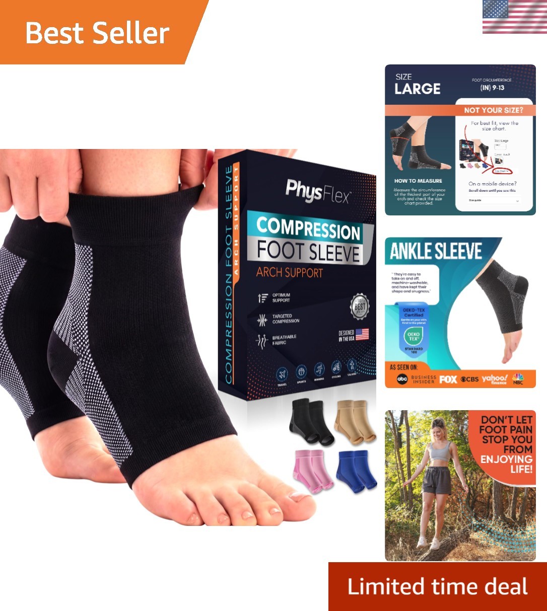 All-Day Comfort 20-30mmHg Compression Socks for Foot Pain & Swelling Relief