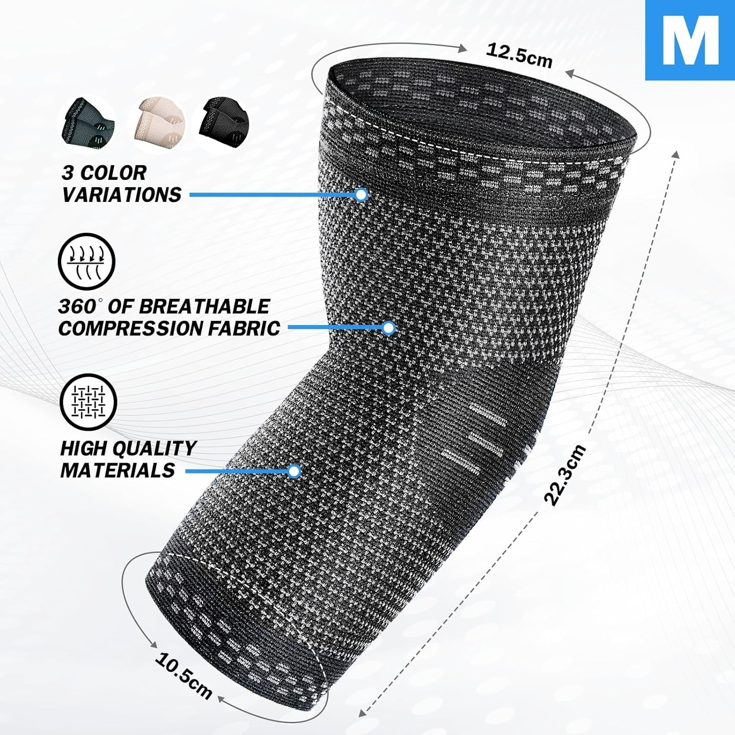 Elbow Brace Compression Support – Elbow Sleeve for Tendonitis, Tennis Elbow B…