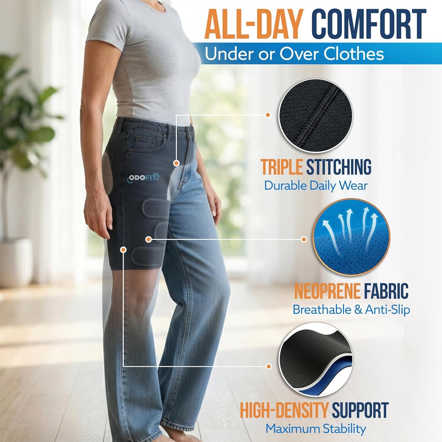 Hip & Thigh Compression Wrap – Adjustable Design for Sciatic Pain Relief
