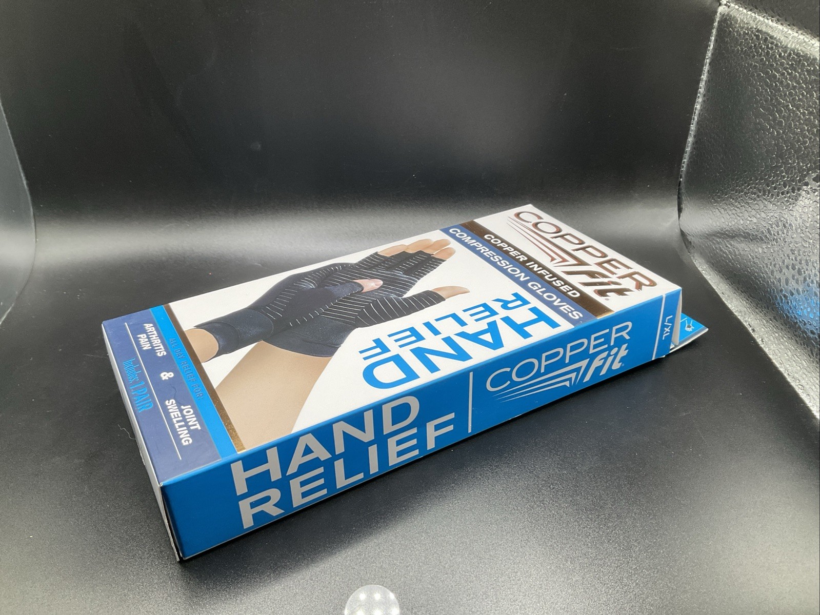 Copper Fit Hand Relief Copper Infused Compression Gloves 1 Pair New L/XL