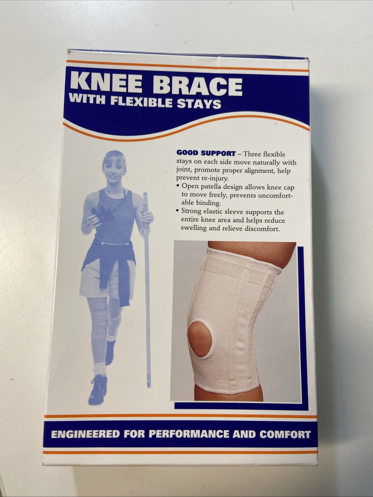 CHAMPION Knee Brace Sheer Elastic Knit Beige 0062-S NEW in Box Small