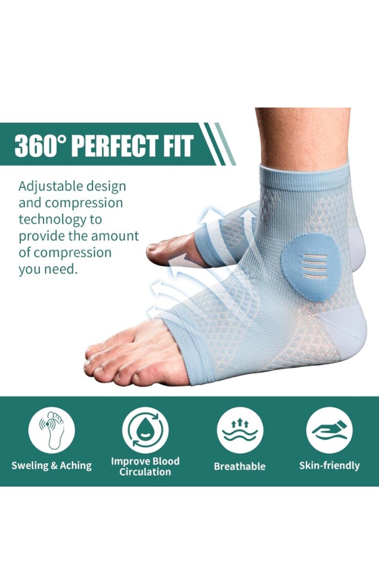 4 Pair Upgraded Neuropathy Socks for Women Men Ankle Compression Sleeve Foot …