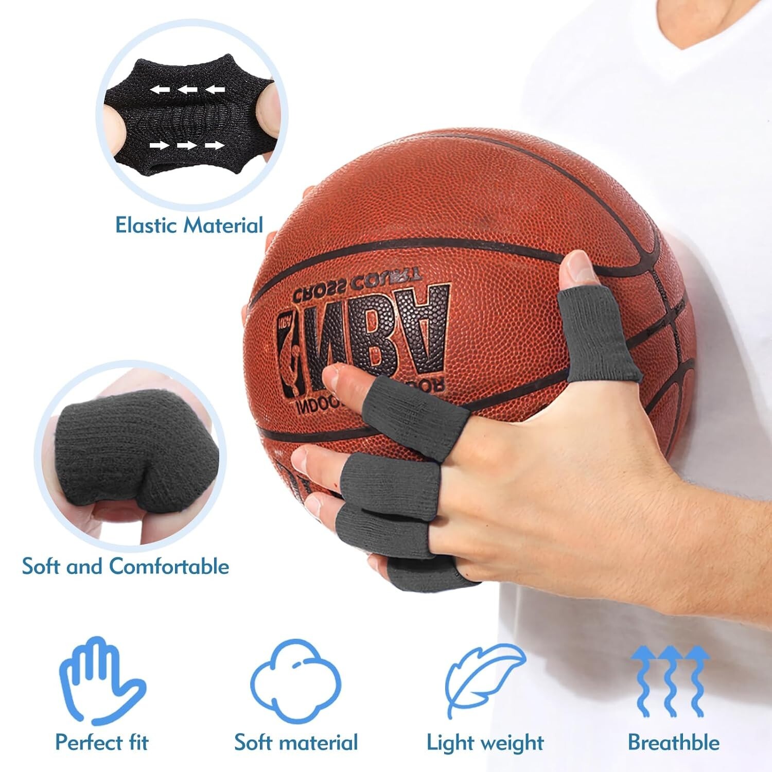 7Pcs Oval Splint Trigger Finger & 5 Finger Sleeves Mallet Arthritis Size 4-10