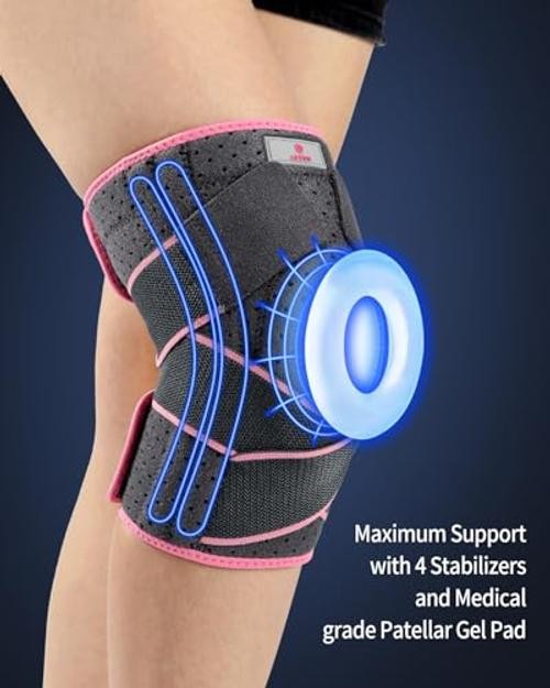 Adjustable Knee Brace for Meniscus 2X-Large/3X-Large (Pack of 1) Gray-pink