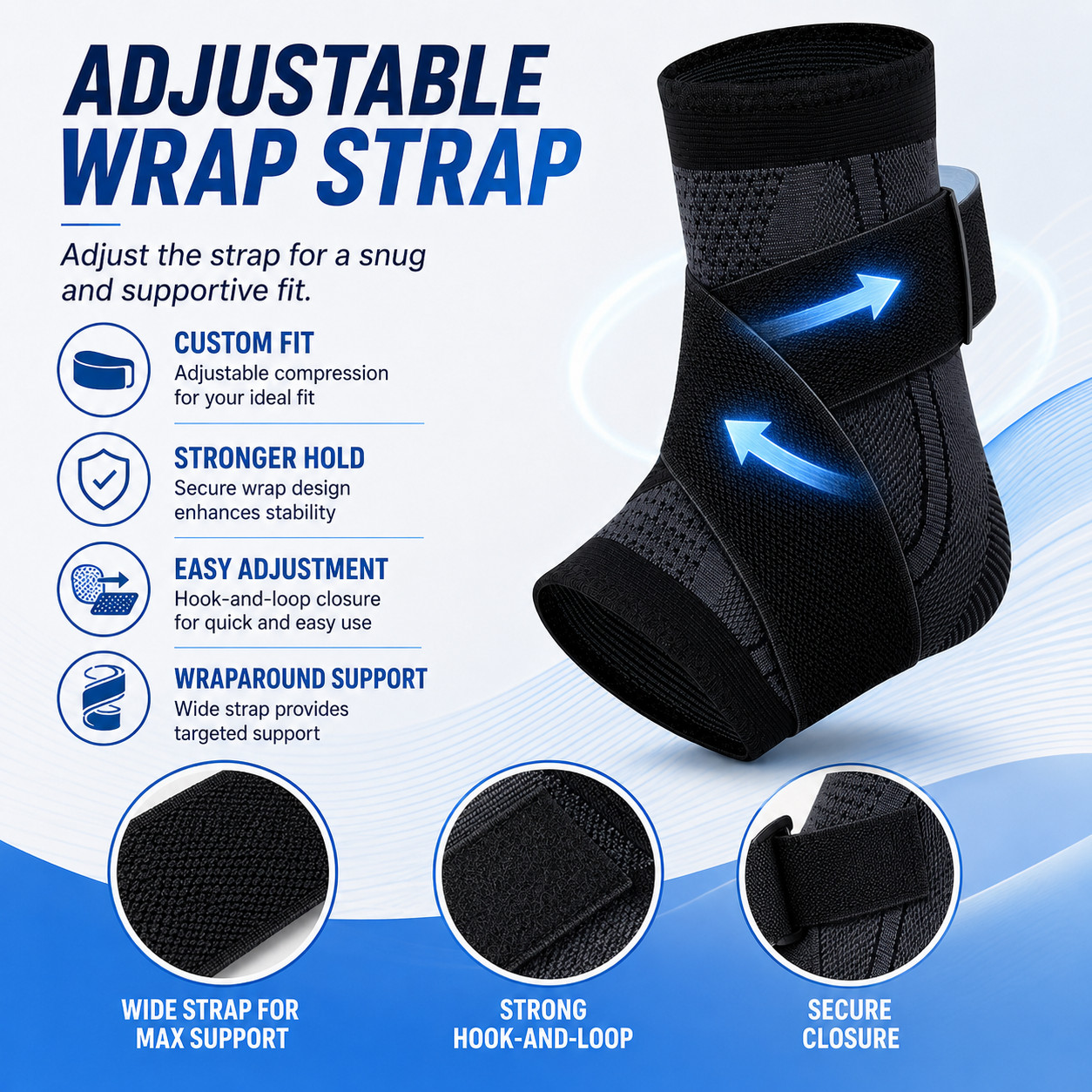 Ankle Support Brace Compression Sleeve Plantar Fasciitis Pain Relief Foot Wrap