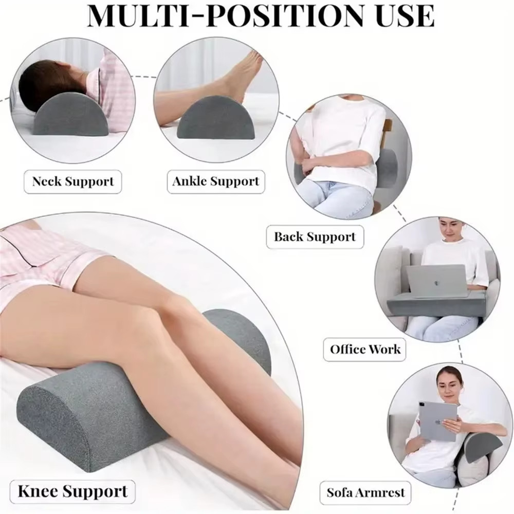 Half Moon Bolster Semi-Roll Knee Pillow Ankle & Knee Support