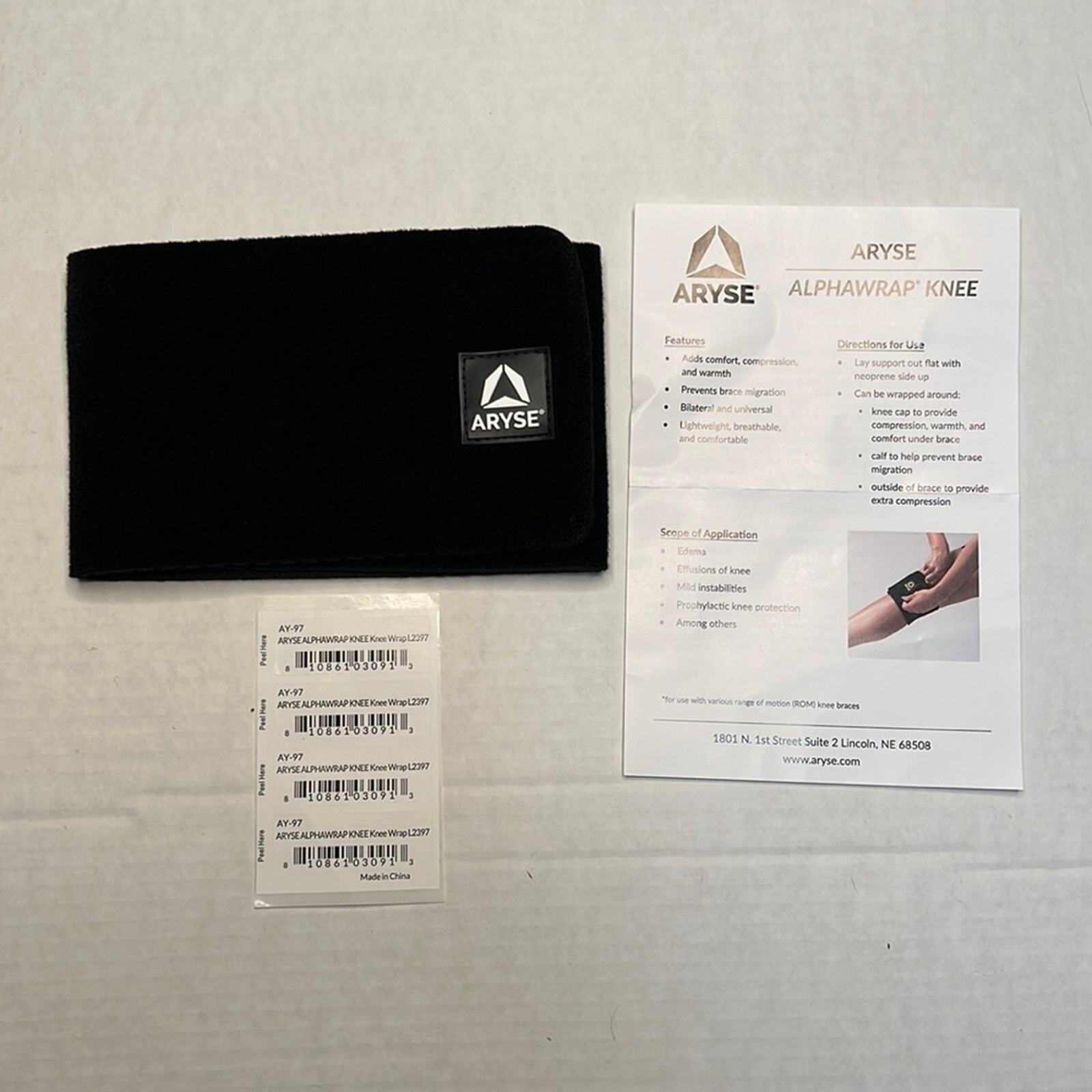 Aryse AY-97 AlphaAWrap knee wrap support L2397 size U UniversaL NEW