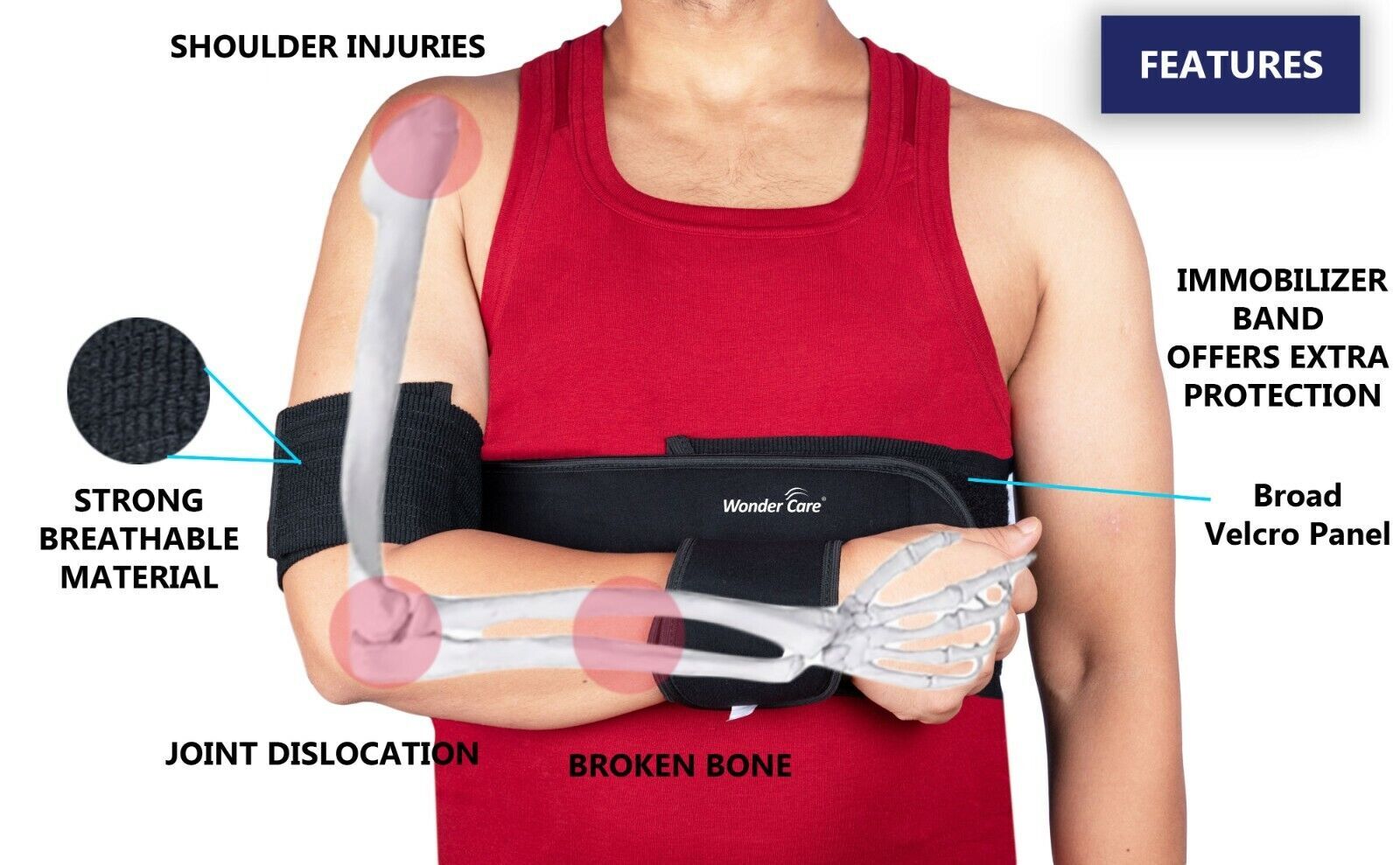 Arm Support Strap Shoulder Forearm Sling Elbow Brace Immobilizer Bel