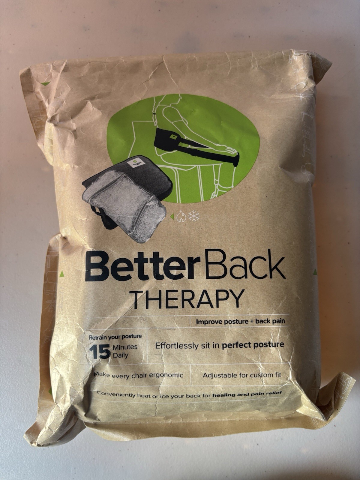 Better Back Therapy Back Pain Relief 36″ Waist Perfect Posture Hot/Cold – NEW