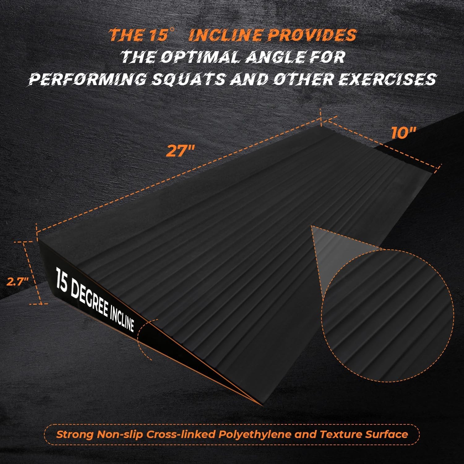 Squat Wedge Block Large Slant Board Heel Elevated Squats & Calf