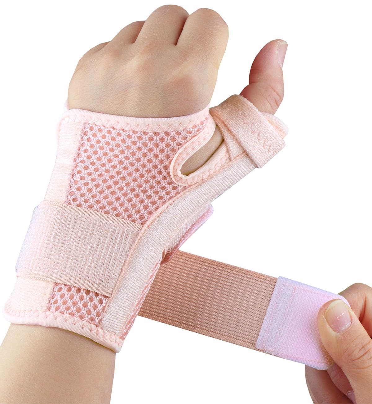 Thumb Splint Brace for Arthritis Trigger Finger Tendonitis Left Right Pink
