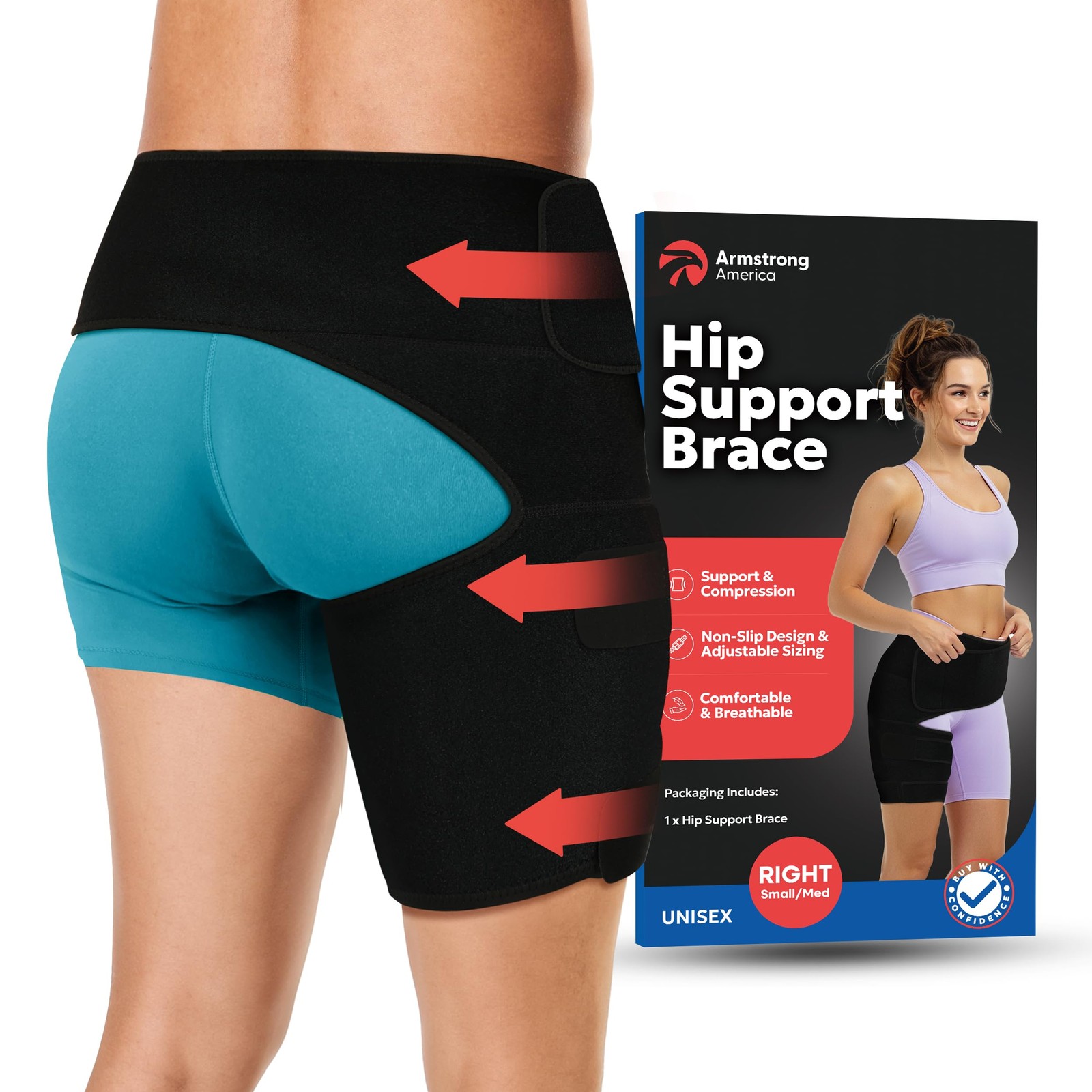 Hip Brace For Women & Men – Groin Strain Compression Wrap for Hamstring, Hip …