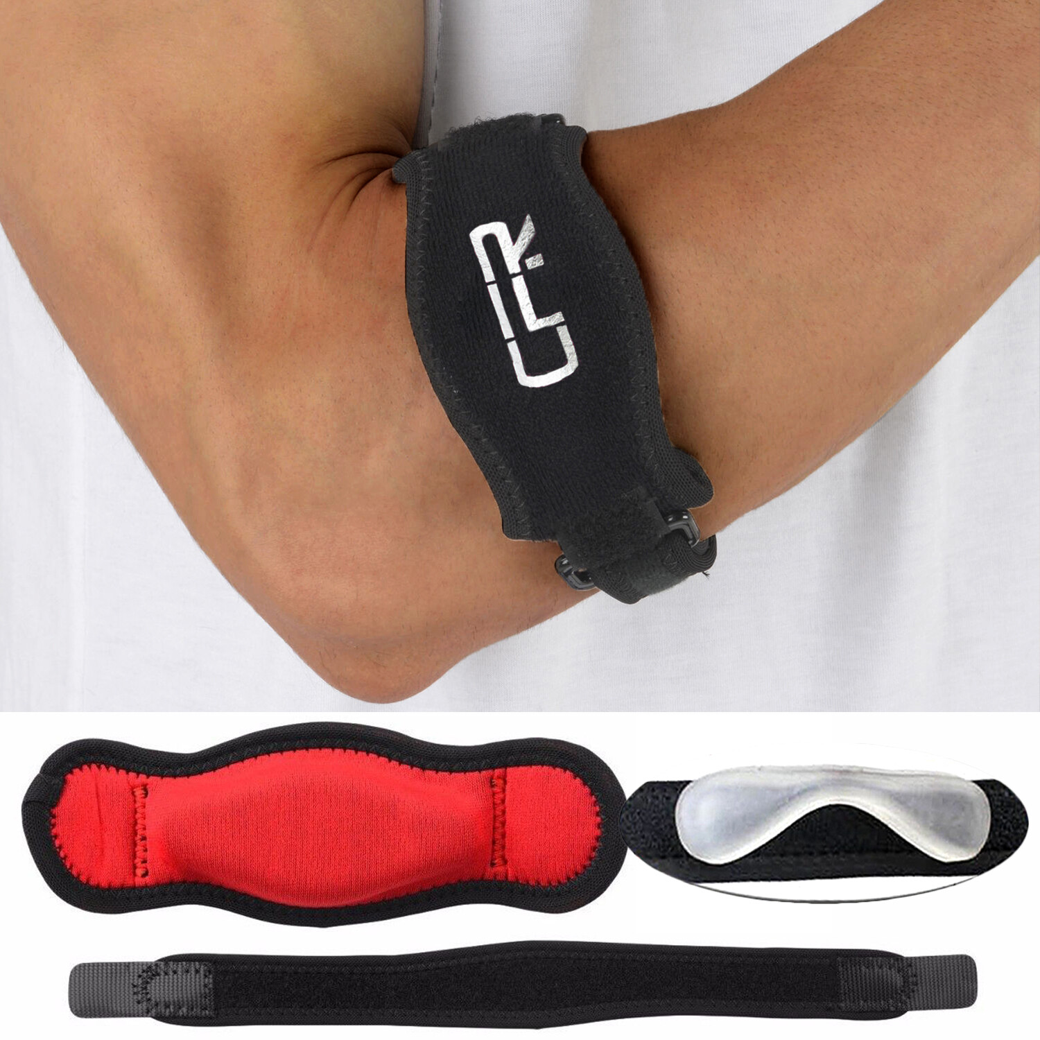 Tennis Elbow Brace Support Arthritis Tendonitis Golfer Arm Joint Pain Pad Strap