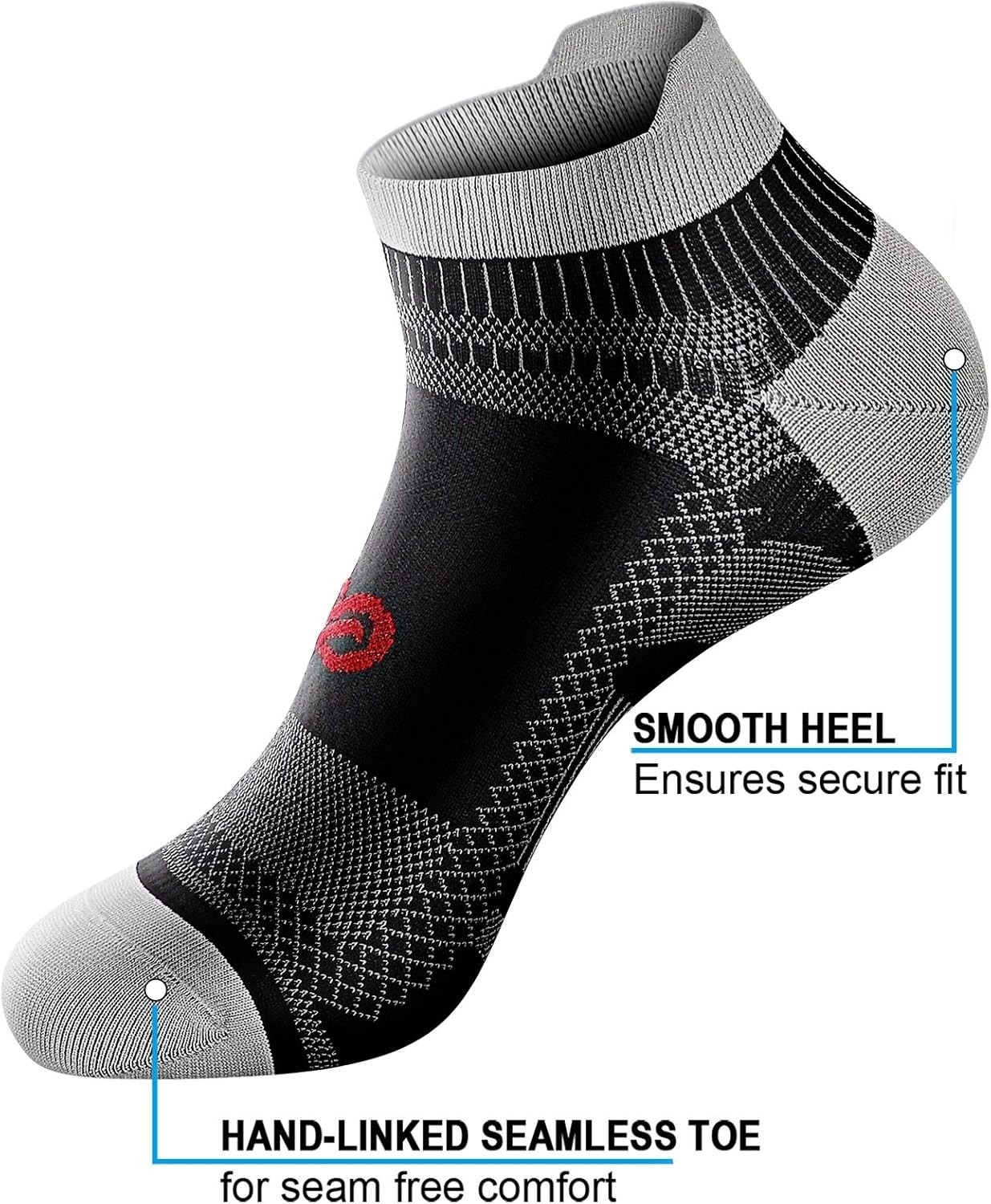 Ankle Compression Socks Nylon Spandex Large-XLarge for Running & Sports